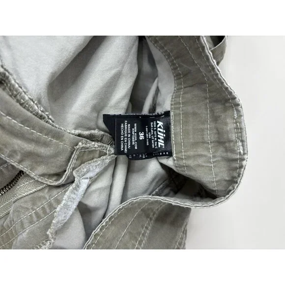 Kuhl Cargo Shorts Men 36 X 12 Brown Patina Dye Cotton Nylon Hiking Gorpcore EUC - Picture 9 of 9